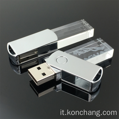 Chiavetta USB girevole in vetro